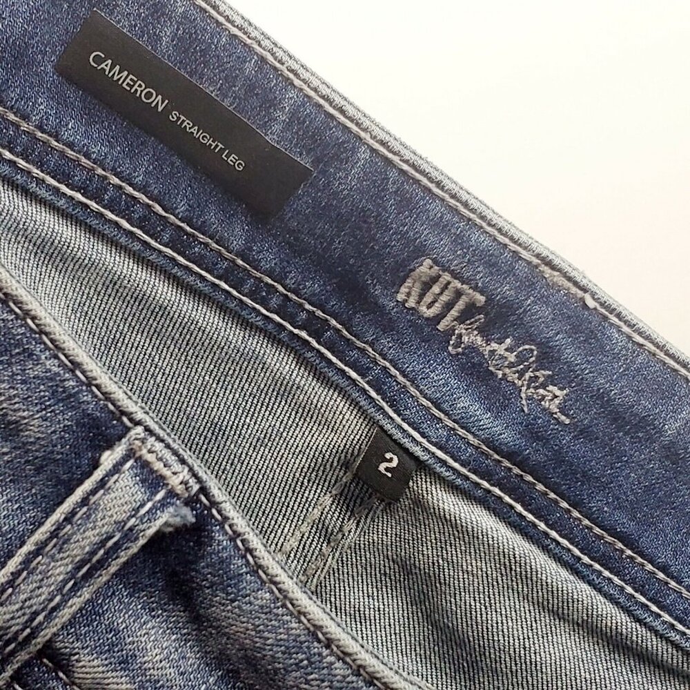 Kut From The Kloth Women's Jeans Cameron Straight Leg Cropped & Cuffed Sz 2 EUC - Picture 8 of 9